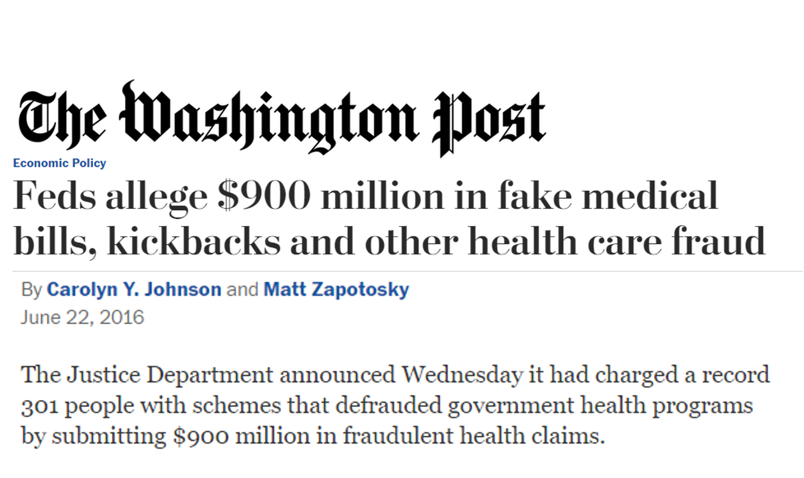 false medical claims in US