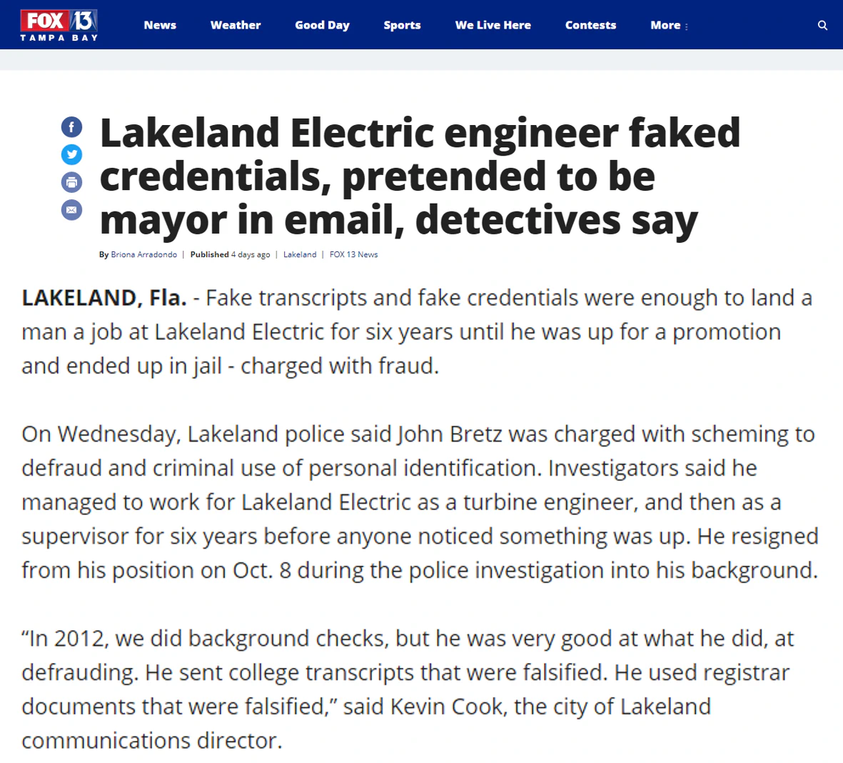 article about fake engineer