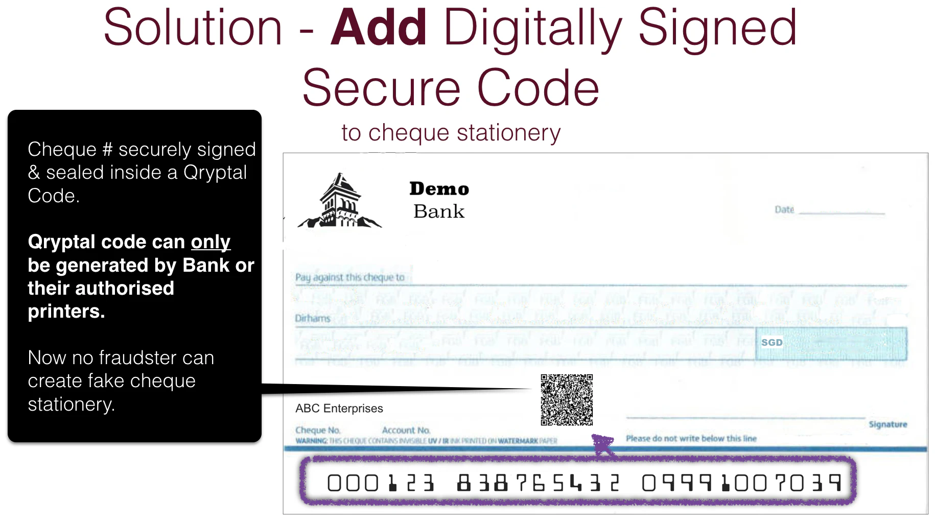 printed document qr code