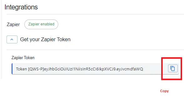 Zapier token